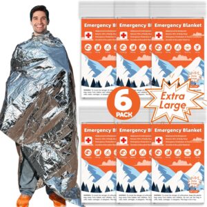 6 Pack Emergency Thermal Blanket Su...