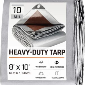 8 x 10 FT Waterproof Heavy Duty Tar...