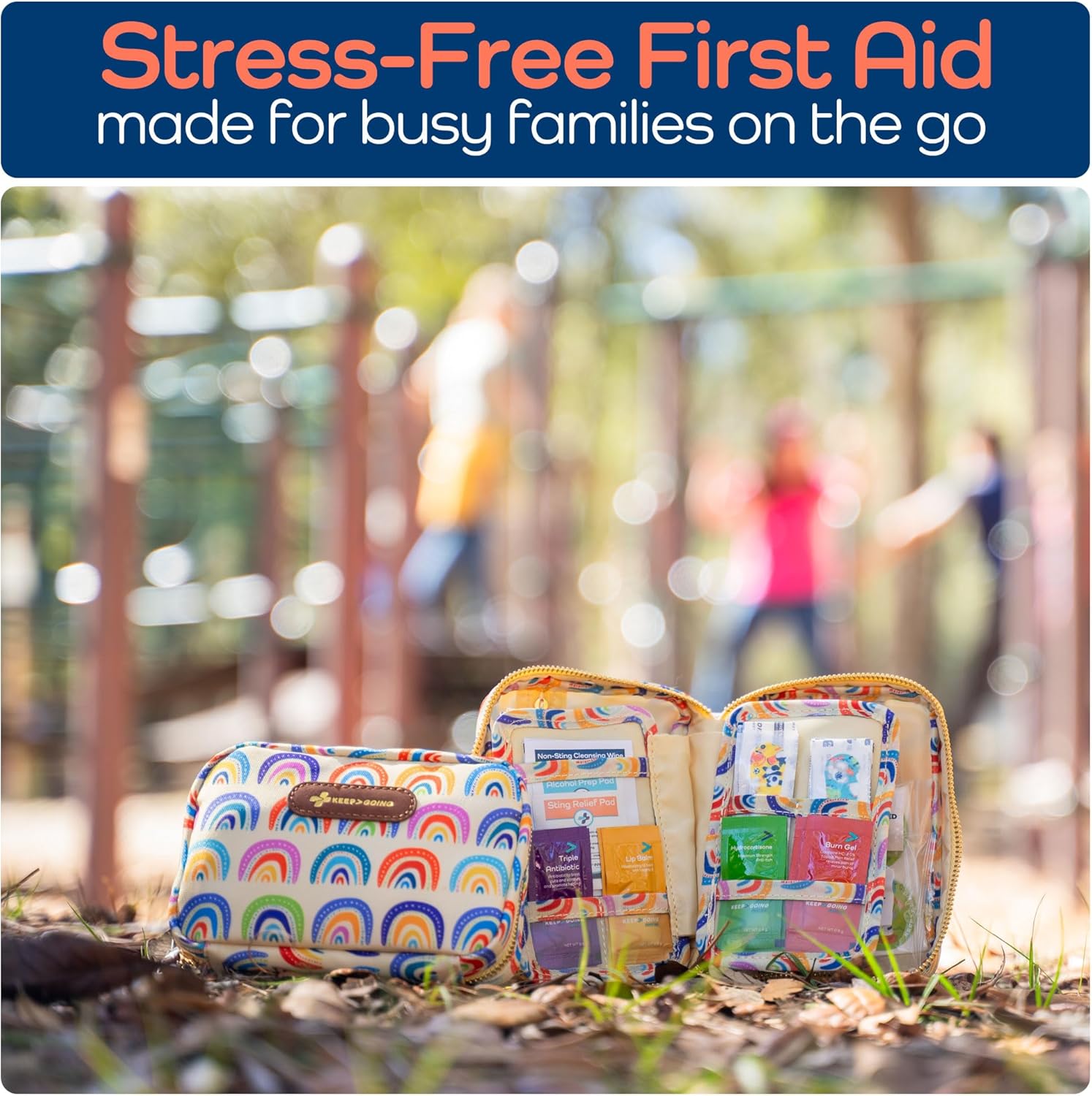 KeepGoing Travel First Aid Kit for Kids – 130 Pc. for Car, Home, Purse, Diaper Bag & Backpack with Latex-Free Bandages - Mini First Aid Kit Travel Size TSA-Approved - Image 5