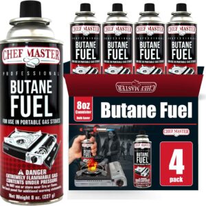 Chef Master 4x 8oz Butane Fuel Cani...