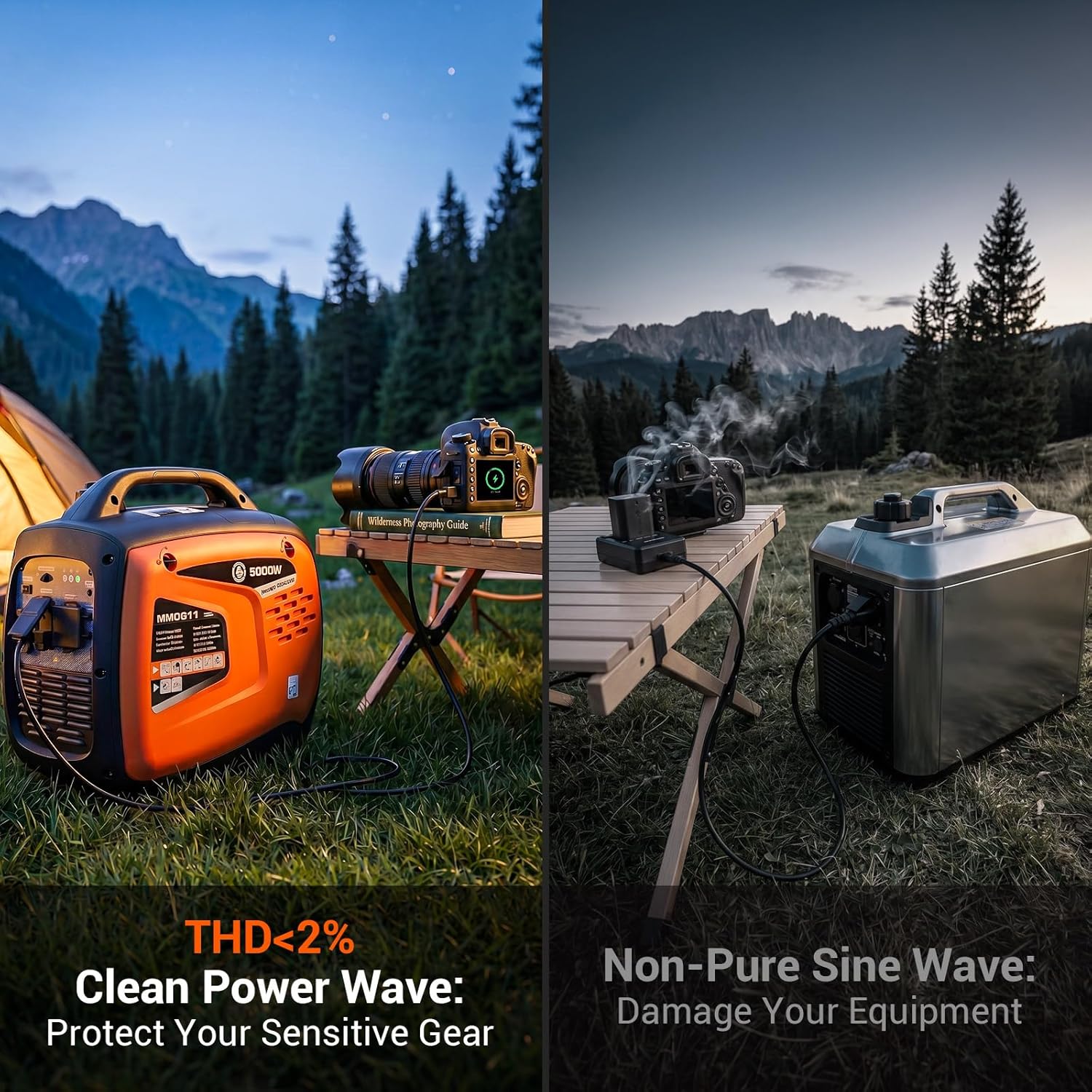 5000W Portable Inverter Generator for Home Emergency Backup Power, Super Quiet Small Gas Powered Generator for Camping, RV, Outdoor, Jobsite with ECO Mode, Parallel Capable, EPA Compliant - Image 5
