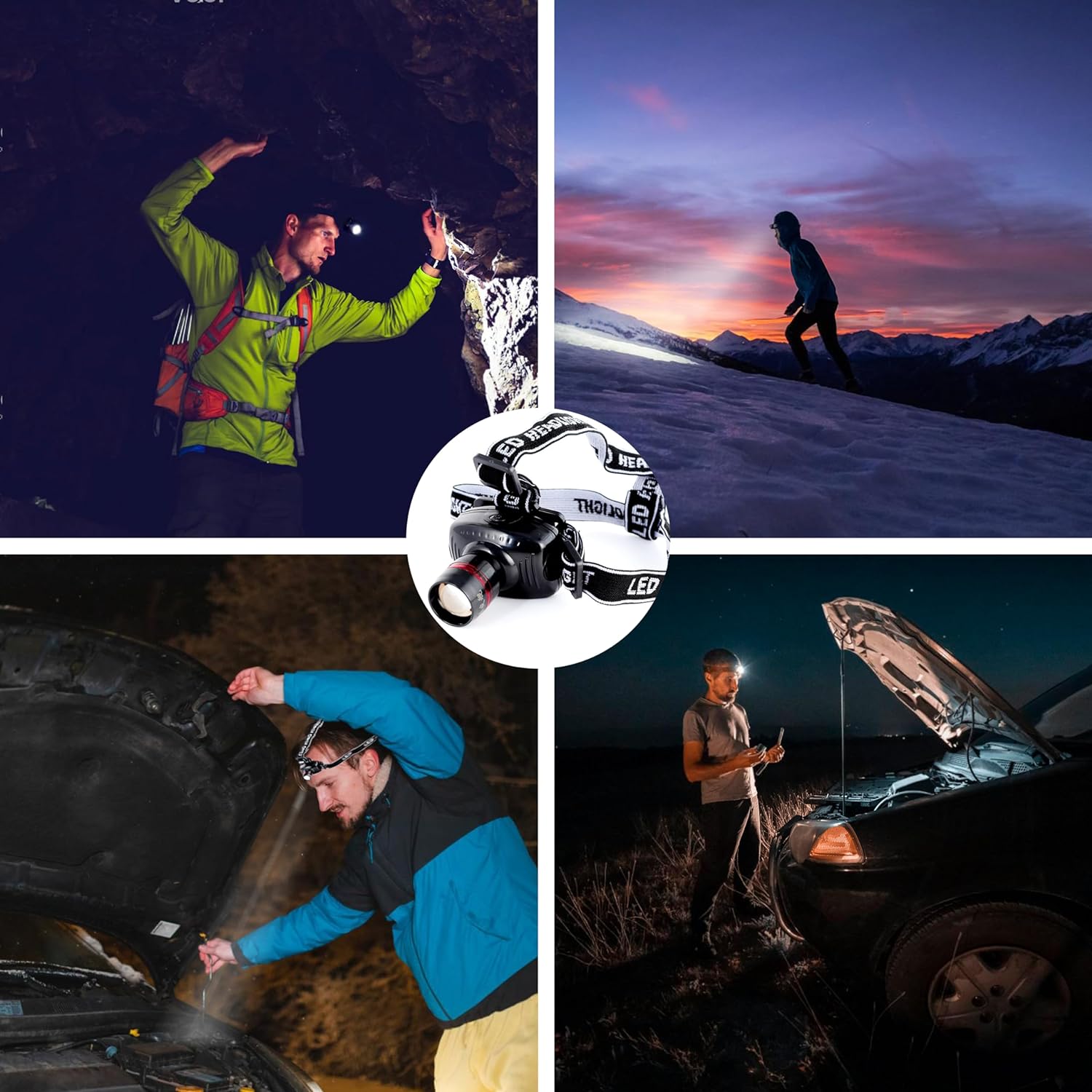 LIANXIN Car Roadside Emergency Kit, with Jumper Cables Automotive Kit,Car Safety Roadside Assistance Kit Headlamp,Tow Straps, Safety Hammers, Rainwear, Gloves.Black - Image 5