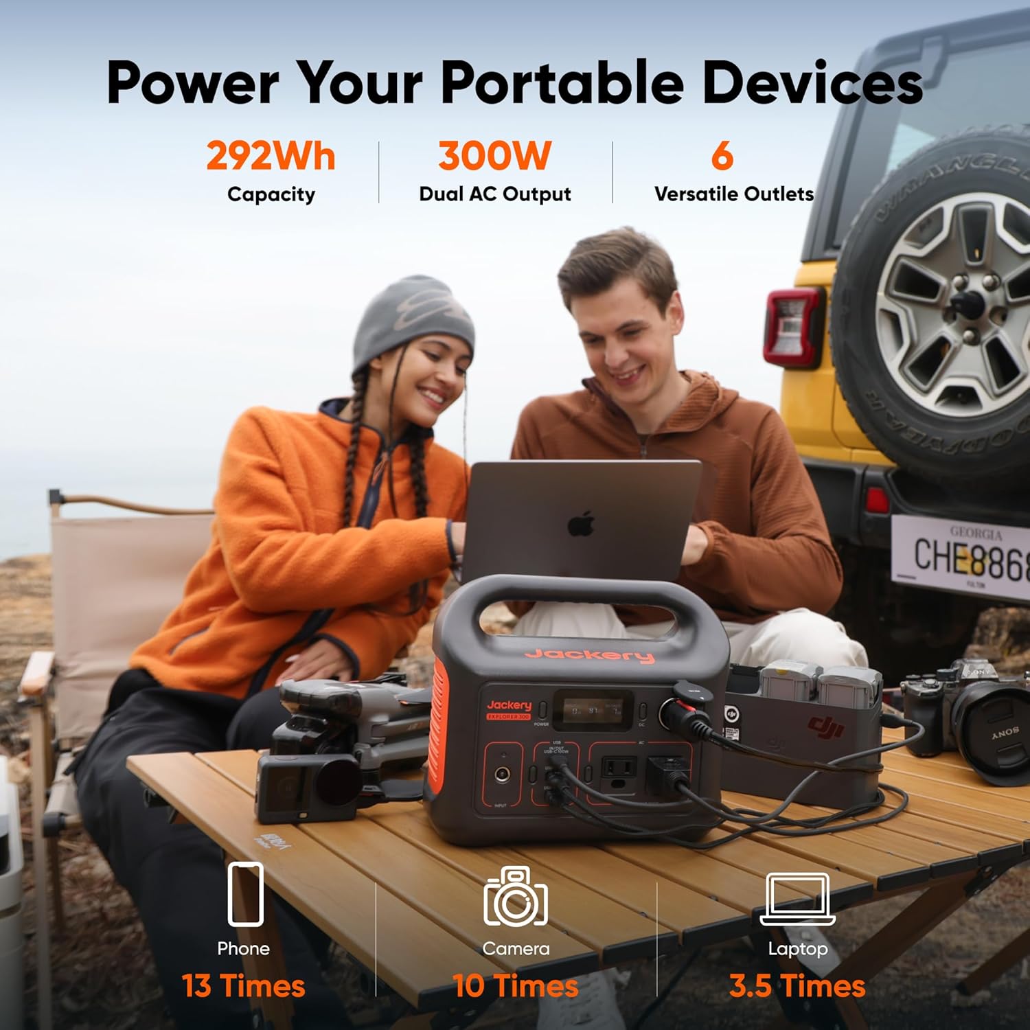 Jackery Portable Power Station Explorer 300, 292Wh Backup LiFePO4 Battery, Solar Generator for Outdoors Camping Travel Hunting Blackout (Solar Panel Optional) - Image 2