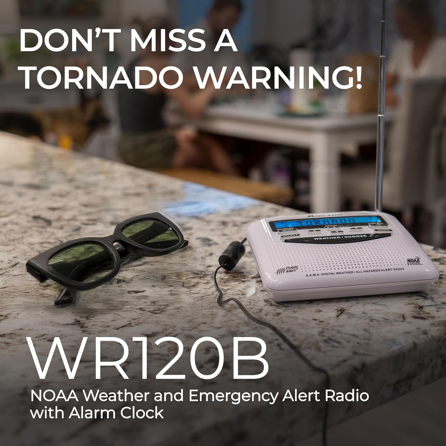Midland - WR120B - NOAA Emergency Weather Alert Radio - Localized Programming, Trilingual Display, 60+ Emergency Alerts, Alarm, Selectable Alert Tone - Image 4