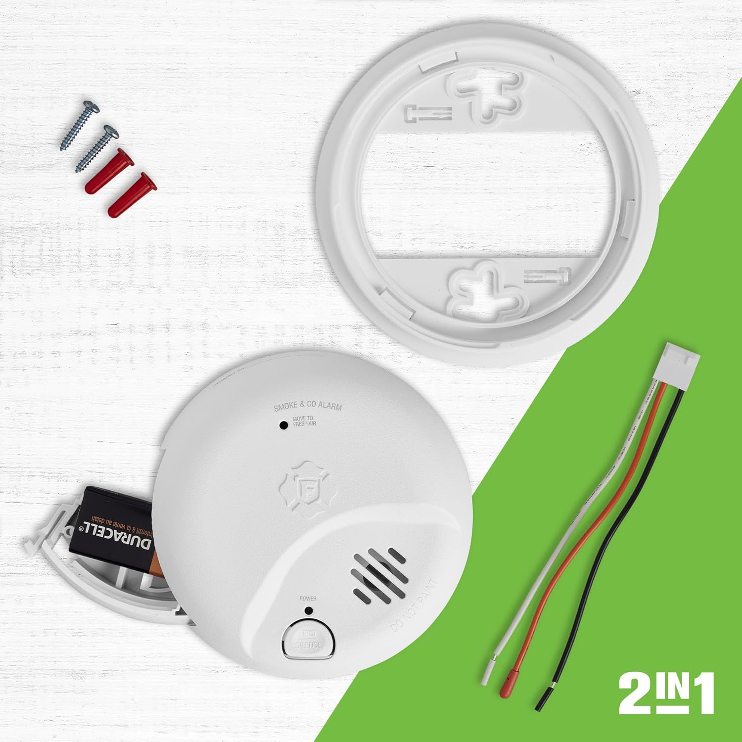 First Alert SMICO100-AC Interconnect Hardwire Combination Smoke & Carbon Monoxide Alarm with Battery Backup - 3 Pack - Image 3