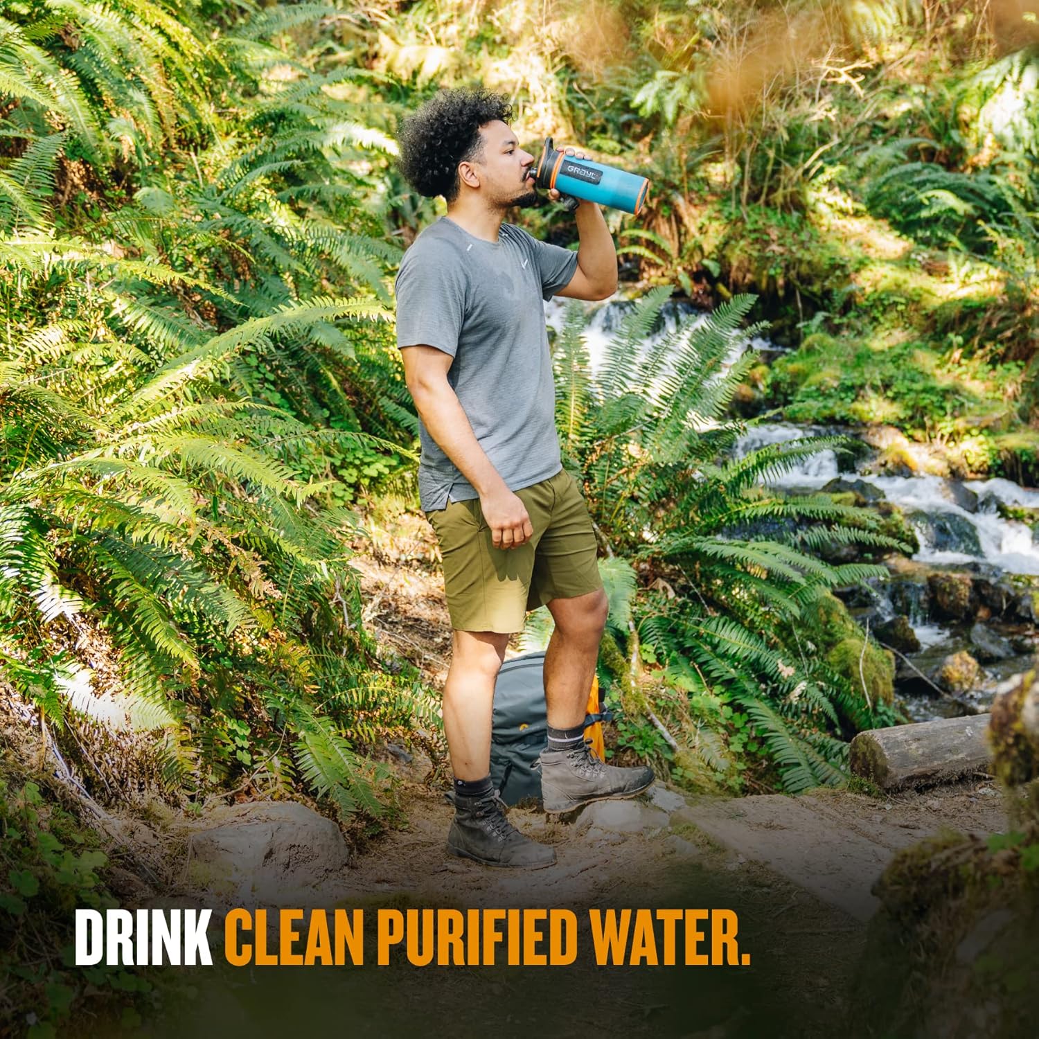 GRAYL GeoPress 24 oz Water Purifier Bottle - Filter for Hiking, Camping, Survival, Travel (Bali Blue) - Image 7