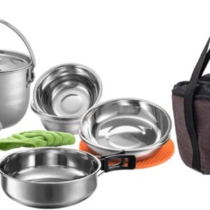 CAMPINGMOON Camping Cookware Set St...