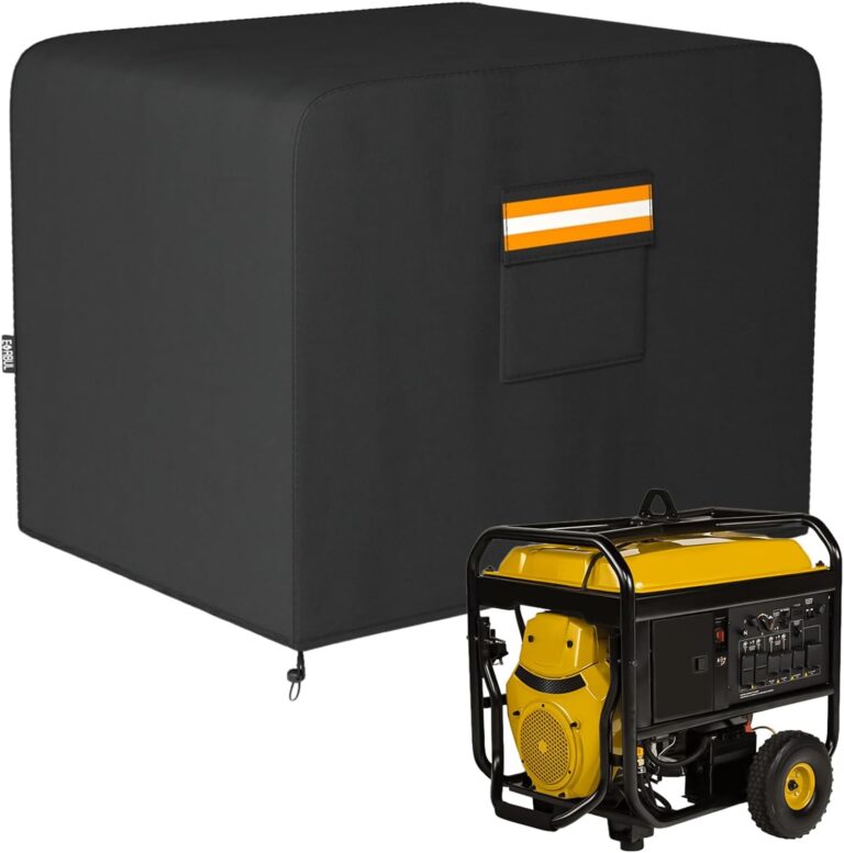 EVRBUL Generator Cover, 38”L x 28”W x 30”H Heavy Duty Waterproof 420D All-Weather Generator Cover with Storage Pocket Compatible with Most Generators 5500-15000 Watt (Black)