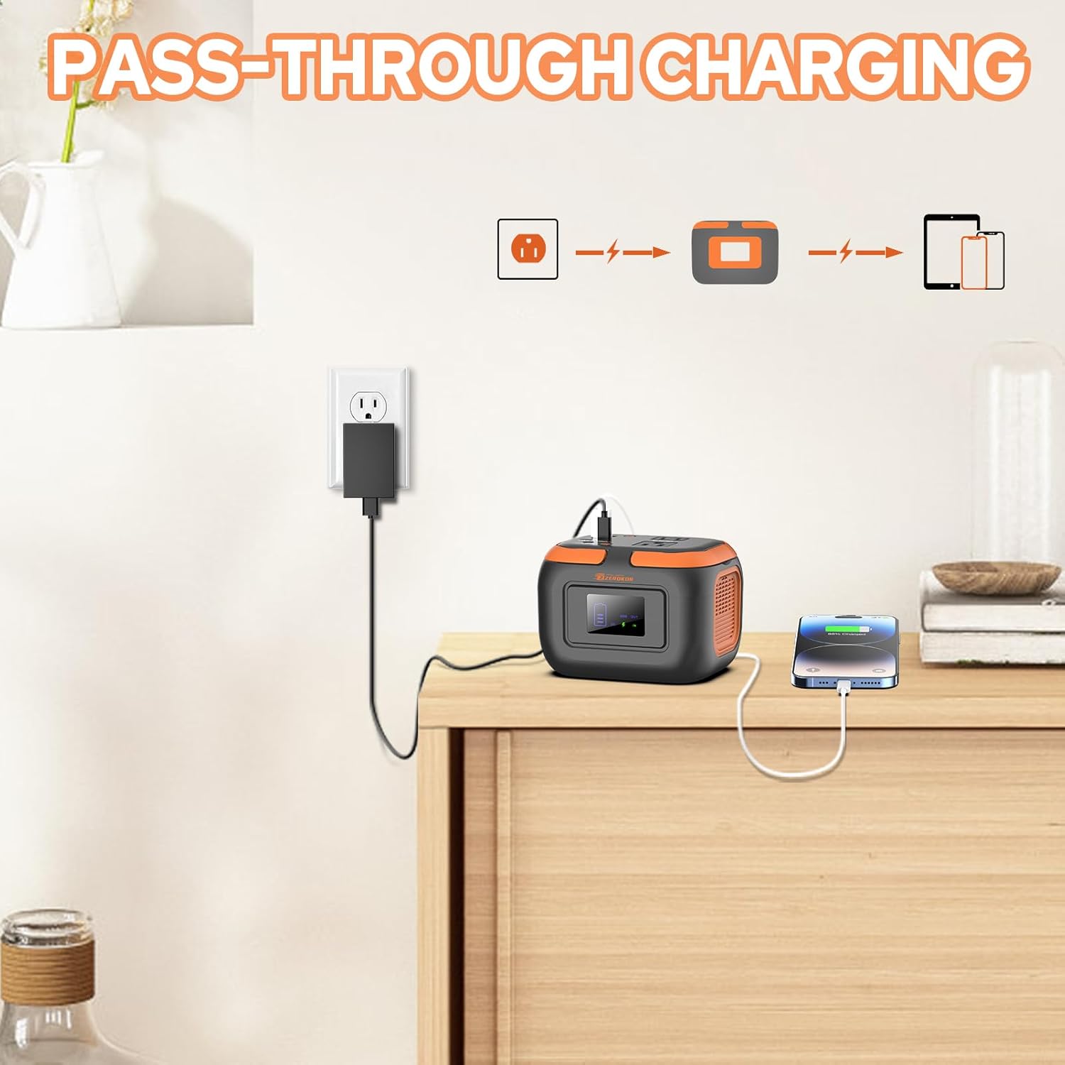 Portable Power Station 120W, Power Bank with AC Outlet, Portable Generator 97.6Wh External Battery Power Pack with USB C Input for Camping Home Van Life Adventure Backup - Image 7