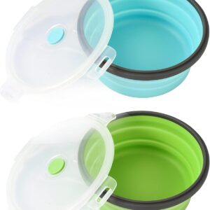 Collapsible Dog Bowls with Lids, 2 ...