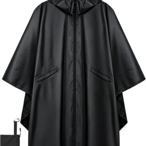 PTEROMY Hooded Rain Poncho for Adul...