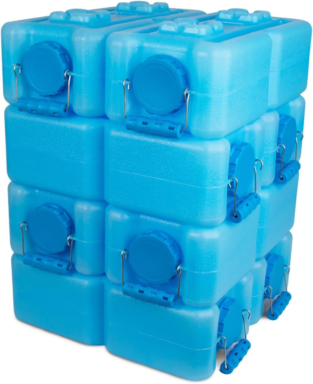 WaterBrick International WaterBrick Water Storage Containers for Emergency Water Storage | 8-Pack of Stackable 3.5 Gallon Water Container Bricks | Food-Grade HDPE Plastic | BPA-Free | STD Blue