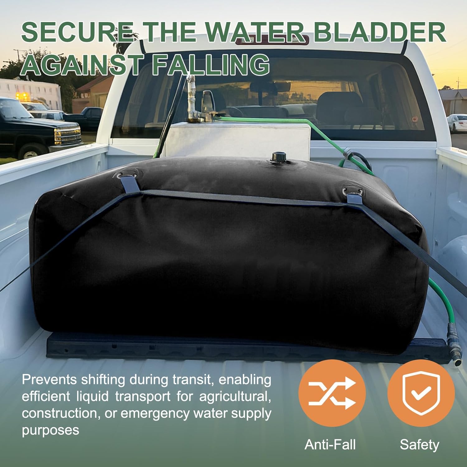 65 Gallon Water Bladder, 1000D PVC Foldable Portable Water Tank, Black Large Capacity Water Bag Container for Garden, Drought Resistance, Fire Prevention, Emergency Supply - Image 8