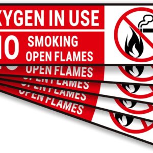 Oxygen in Use Decal, 5Pack No Smoki...