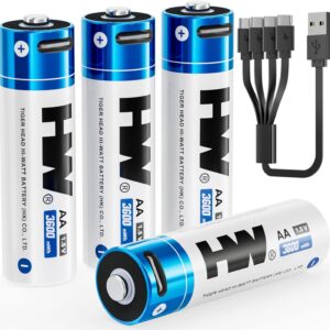 HW Rechargeable AA Lithium Batterie...