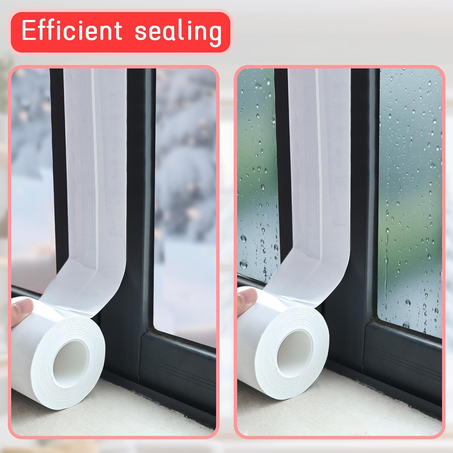 Birllaid White Window Sealing Tape, Window AC Tape, 3 Inch x 65 FT Waterproof Blocker for Cold Heat Air, Windproof, No Residue Strong adheisve - Image 8