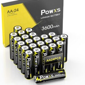 POWXS AA Lithium Batteries 24 Pack,...
