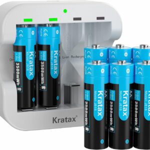 Kratax Rechargeable Lithium AA Batt...