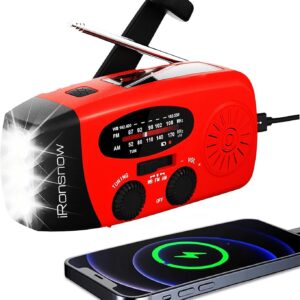 iRonsnow Solar Emergency Hand Crank...