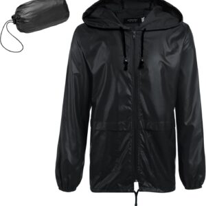 COOFANDY Mens Packable Rain Jacket ...