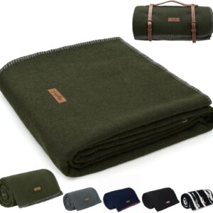 Molithe 100% Wool Blanket, 48″...