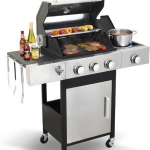 3-Burner Propane Gas Grill for Back...