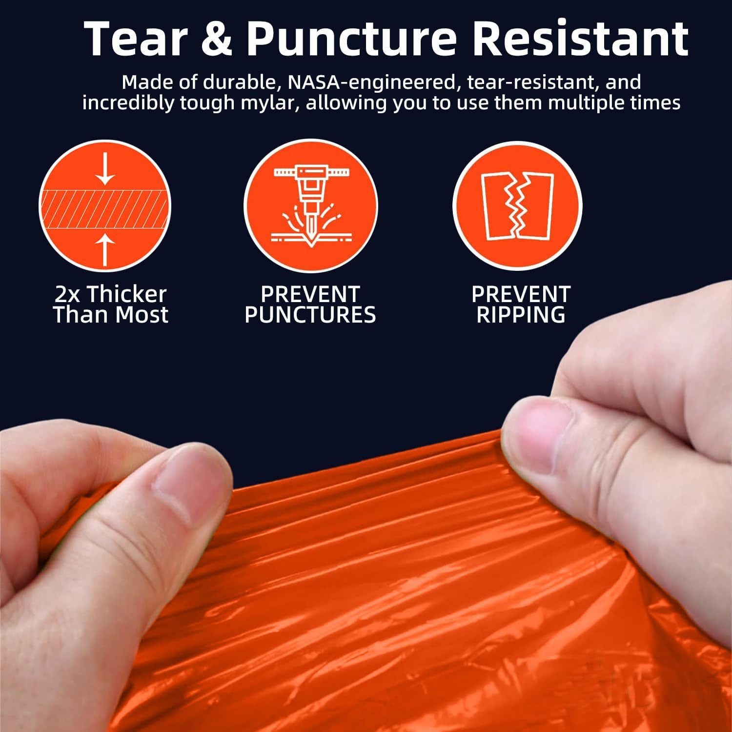 Thickened Emergency Rain Poncho, Thermal Poncho Survival Blankets Reusable Survival Ponchos for Camping, Hiking - Image 2