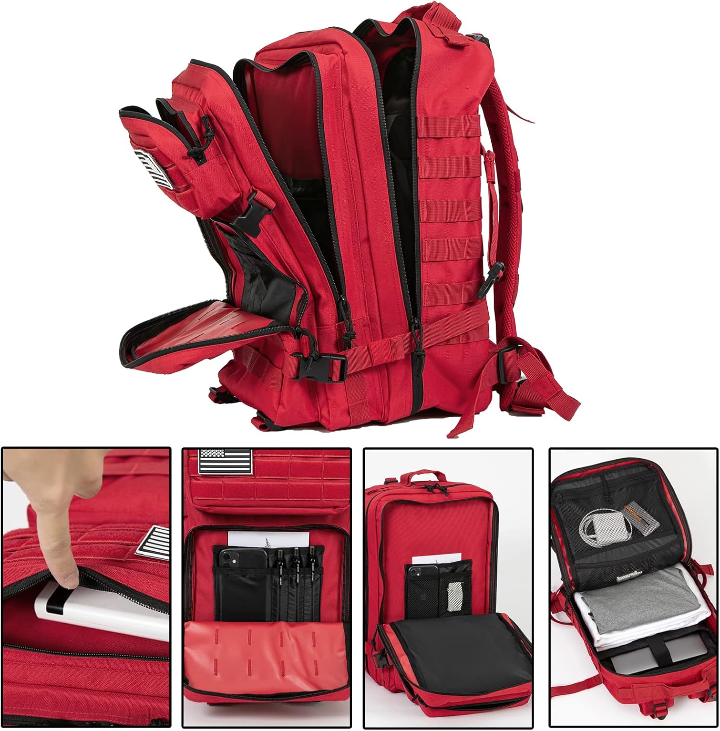 QT&QY 45L Military Tactical Backpacks Molle Army Assault Pack 3 Day Bug Out Bag Hiking Treeking Rucksack… - Image 5