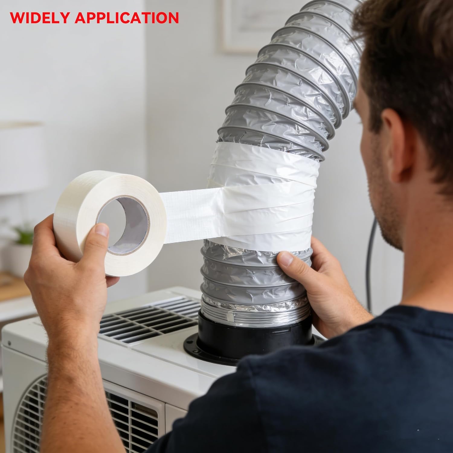 Birllaid White Window Sealing Tape, Window AC Tape, 3 Inch x 65 FT Waterproof Blocker for Cold Heat Air, Windproof, No Residue Strong adheisve - Image 7