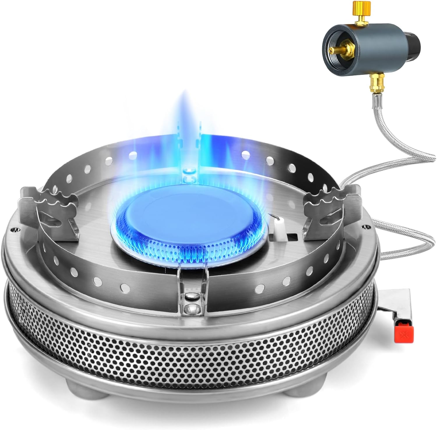 Propane Camping Stove, Portable Camp Gas Stove 13500BTU Burners with Piezo Ignition, Carrying Bag