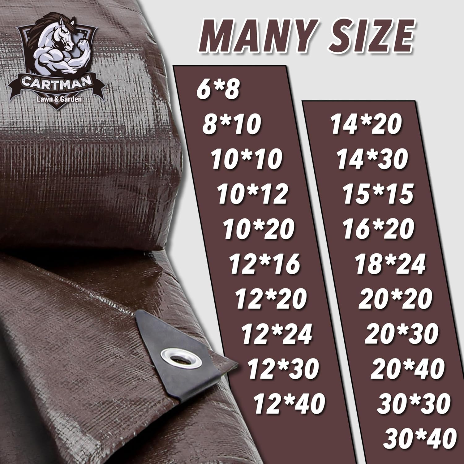 CARTMAN Finished Size 8x10 Feet Extra Thick 20 Mil Brown Ultra Heavy Duty Poly Tarp, Multipurpose Protective Cover, UV Resistant, Waterproof Poly Tarpaulin with Reinforced Edges - Image 6