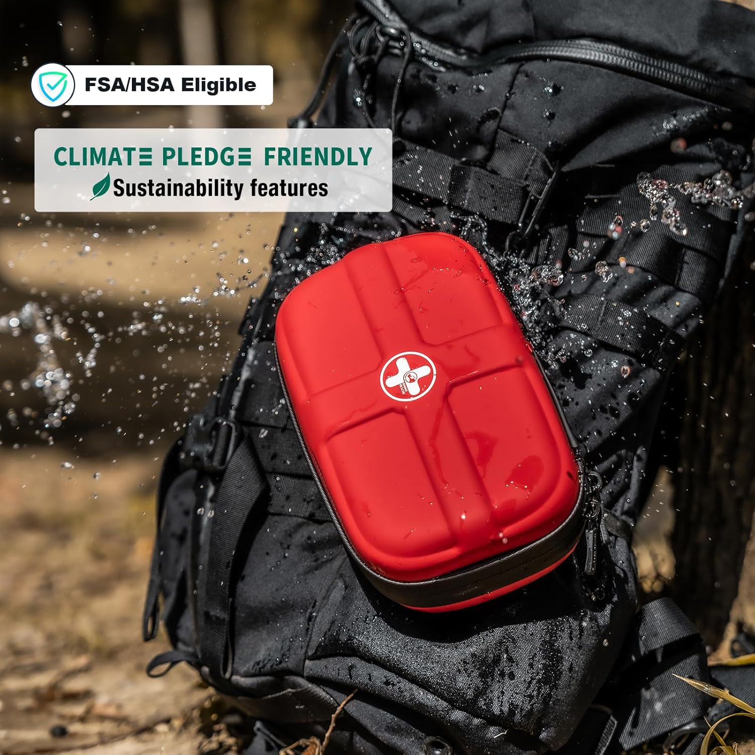 RHINO RESCUE EVA First Aid Kit, Small Waterproof Emergency Hiking First Aid Kit for Backpacking, Medical Kit for Travel, Home, Car, College Dorm Room, Camping, Boat, Back to School (Red) - Image 5