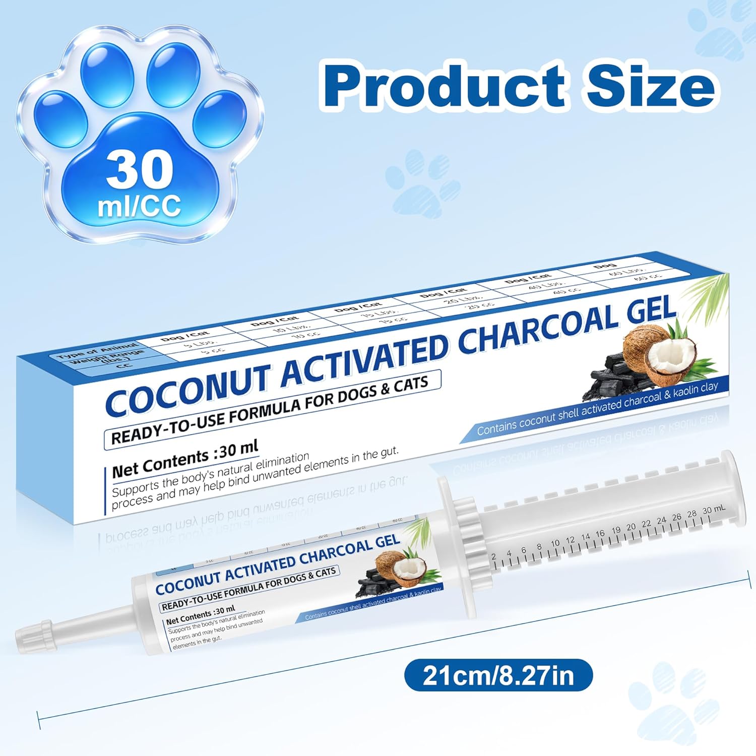 Pet Emergency Activated Charcoal Paste, Toxin Absorber for Dogs & Cats, Aids Digestive System Recovery, Pet First Aid Kit, 30 ml - Image 8