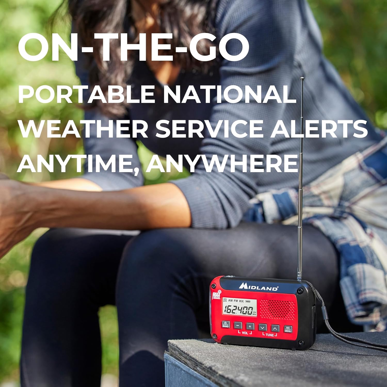 Midland® - ER10VP Weather Radio with Flashlight & Emergency Alert - AM/FM Radio - Compact and Easy to Carry - SOS Strobe Signal and Headphone Jack - Image 2