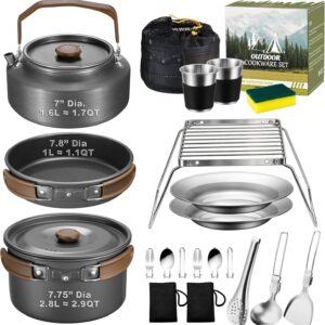 18Pcs Camping Cookware Mess Kit, Jo...