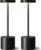Black Cordless Table Lamp, 4000mAh Rechargeable Battery Powered Lamps, 3 Color Stepless Dimming, LED Wireless Outdoor Lamps for Dining Room, Bedroom, Bar, Cafe, Restaurant, Patio, Camping, Set of 2