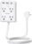 Surge Protector Power Strip, Outlet Extender Stick with USB C Ports, 4 Outlet 3 USB, 4 FT Extension Cord Flat Wall Plug, Home Office Dorm Room Essentials, White