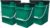 House Naturals 4 Gallon Square Food Grade Bucket Pail with Plastic Handles and Lid (Pack of 3) Made in USA containers (Dark Green – Black lids)