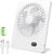 Zuvas Desk Fan Battery Operated Fan Rechargeable 180°Tilt Folding Personal Fan Ultra Quiet Small Portable 3 Speed Adjustable Strong Wind Fan For Office Bedroom Home Desktop Camping (White)