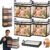 Portable Large Heavy-Duty Thick Plastic Clear Storage Box with Hinged Lid, Large Clear Thick Plastic Storage Box for Home, Travel & Camping, Foldable & Stackable (4 Pcs)