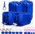 6.6 Gallon Emergency Water Storage Container with Spigot, BPA-Free Water Tank with Lid, Stackable Survival Storage for Disaster & Camping (1 Pack) (4 Pack Blue, 6.6 gal)