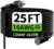 HUANCHAIN Indoor Outdoor Black Extension Cord 25 ft Waterproof, 16/3 Gauge Flexible Cold-Resistant Appliance Cable Outside, 13A 1625W 16AWG SJTW, 3 Prong Electric Cord, ETL