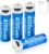 4100mWh Rechargeable Lithium AA Batteries 4 Pack, 1.5V USB Double A Lithium-ion Batteries AA Size, Long Lasting 1200 Cycles, High Capacity Battery for Toys, Flashlight, Smart Door Lock