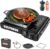 Propane or Butane Stove with Windblocker, Dual Fuel 10,000 BTU Portable Gas stove for Camping, Automatic Ignition Gas Stove with Adapter Hose Carrying Case & Griddle for Hiking (Fuel Not Included)
