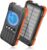 Solar Power Bank 49800mAh – Wireless Portable Charger 15W Fast Charging with 4 Built-in Cables. Equipped with a Powerful Flashlight, IP65 Outdoor Waterproof Power Bank Perfect for Camping, Hiking