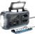Hand Crank Emergency Radio, 10000mAh Weather Radio with AM/FM/NOAA, Solar Prower, SOS Alarm, Phone Charging, LED Flashlight, Portable Survival Gear for Outdoor & Home Emergencies Kits, Grey