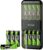 Kratax 3700mWh AA Rechargeable Lithium Batteries with Charger, 12pack high Capacity Double A li-ion Batteries 1.5v, Long Lasting, Ultra-Thin Battery Charger with AA Lithium Battery Rechargeable