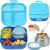 BOSEDSANG Bento Lunch Box for Kids with 12oz Soup Thermo,4 Compartments Lunch Box Containers Kids, Spoon&Sauce Jar, BPA Free&Leak proof,Insulated Food Jar for Travel((Blue)
