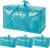 TICONN 4 Pack Extra Large Moving Bags Heavy Duty with Zippers & Carrying Handles, Durable Storage Bags Moving Boxes for Closet Organizers and Storage (4 Pack, Aqua)