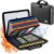 Fireproof Document Box File Organizer: Hard-Shell Case Fireproof Waterproof Box with Lock & 13 Pocket Accordion File Folder – Portable Home Office Travel Safe Storage for Important Documents and Files